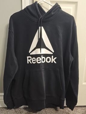 Reebok Black Hoodie with White Delta Logo